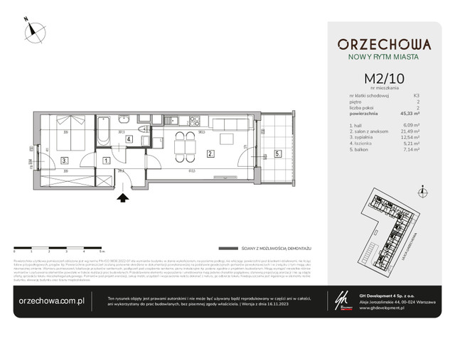 Mieszkanie w inwestycji Orzechowa, symbol M2/10 » nportal.pl