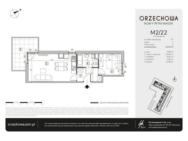 Mieszkanie w inwestycji Orzechowa, symbol M2/22 » nportal.pl