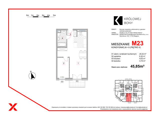 Mieszkanie w inwestycji KRÓLOWEJ BONY, symbol M23 » nportal.pl