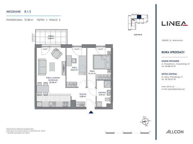 Mieszkanie w inwestycji LINEA, symbol B.1.5 » nportal.pl