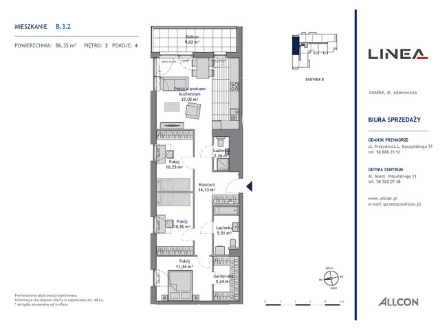 Mieszkanie w inwestycji LINEA, symbol B.3.2 » nportal.pl