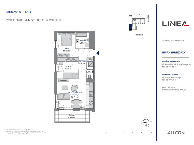 Mieszkanie w inwestycji LINEA, symbol B.4.1 » nportal.pl