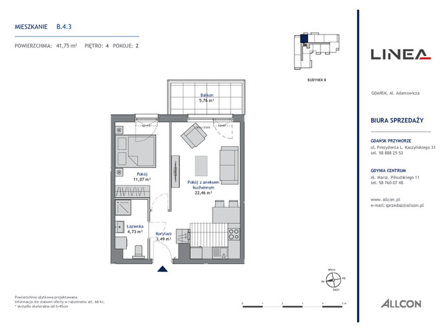 Mieszkanie w inwestycji LINEA, symbol B.4.3 » nportal.pl