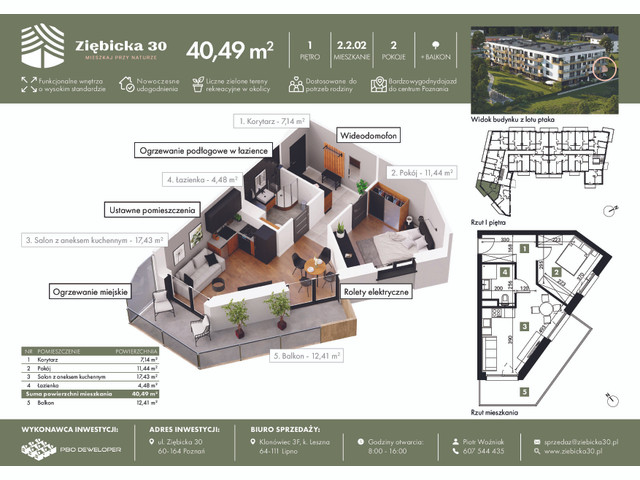 Mieszkanie w inwestycji Ziębicka 30, symbol 2.2.02 » nportal.pl