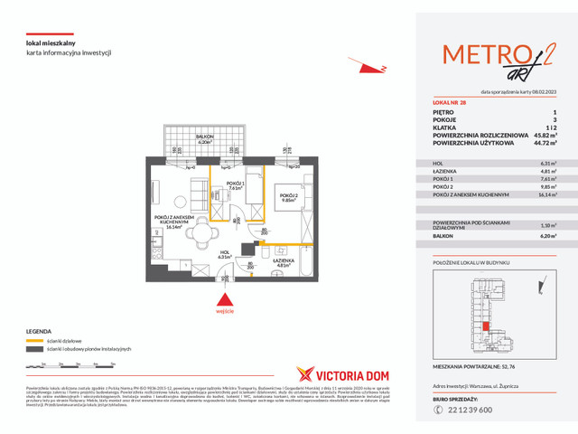 Mieszkanie w inwestycji METRO ART, symbol 2M.28 » nportal.pl