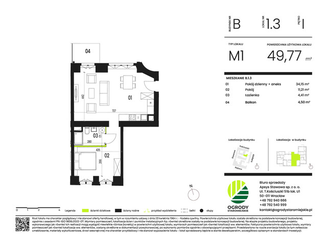 Mieszkanie w inwestycji Ogrody Staromiejskie, symbol B.1.3 » nportal.pl