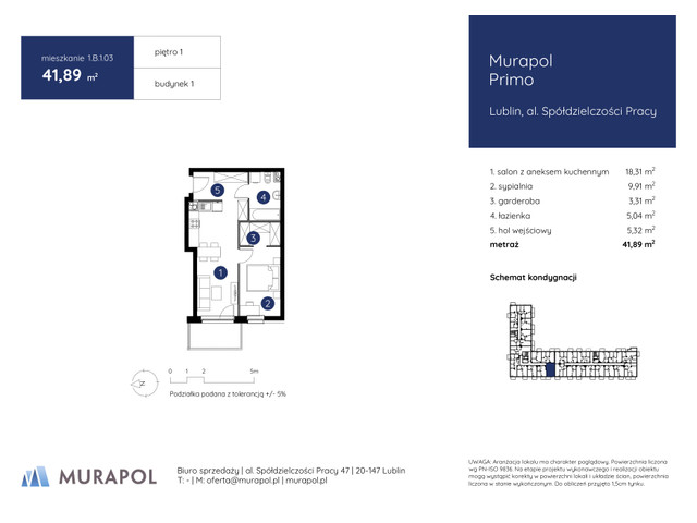 Mieszkanie w inwestycji Murapol Primo, symbol 1.B.1.03 » nportal.pl