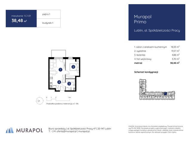 Mieszkanie w inwestycji Murapol Primo, symbol 1.C.1.01 » nportal.pl