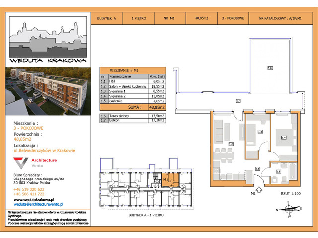 Mieszkanie w inwestycji Weduta Krakowa, symbol M1 » nportal.pl