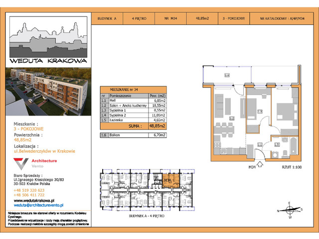 Mieszkanie w inwestycji Weduta Krakowa, symbol M34 » nportal.pl