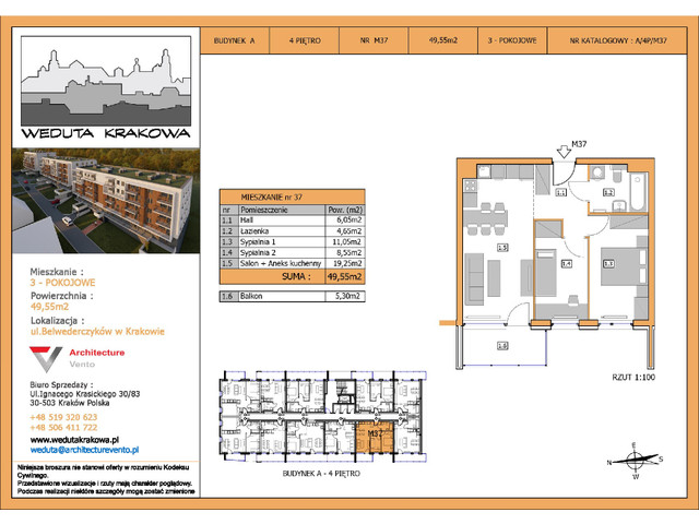 Mieszkanie w inwestycji Weduta Krakowa, symbol M37 » nportal.pl