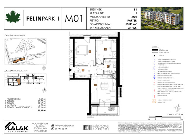 Mieszkanie w inwestycji Felin Park II, budynek Promocja, symbol B1_M1/P » nportal.pl