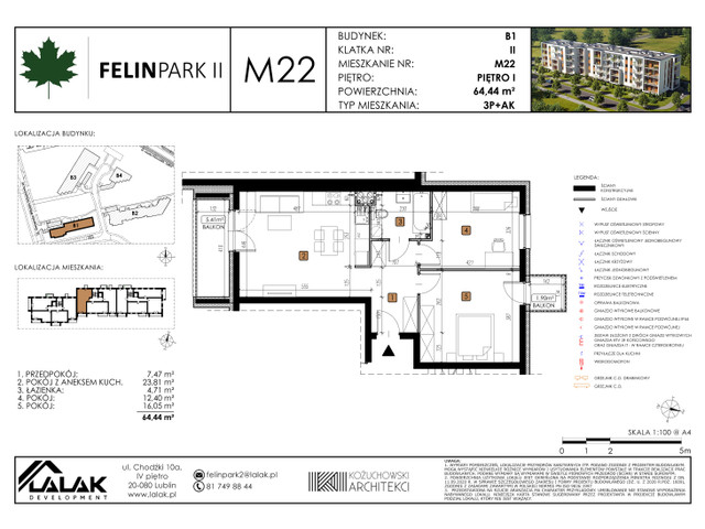 Mieszkanie w inwestycji Felin Park II, budynek Promocja, symbol B1_M22/I » nportal.pl