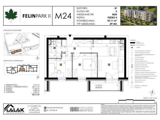 Mieszkanie w inwestycji Felin Park II, budynek Promocja, symbol B1_M24/I » nportal.pl