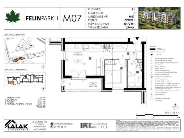 Mieszkanie w inwestycji Felin Park II, budynek Rezerwacja, symbol B1_M7/I » nportal.pl