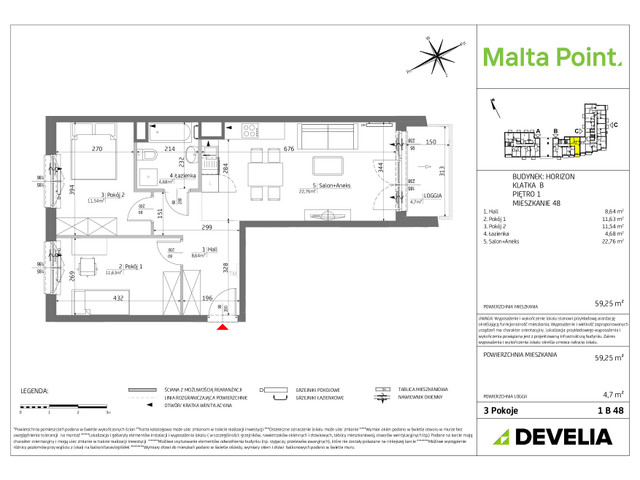 Mieszkanie w inwestycji Malta Point, symbol MP3-Horizon-LM-1B48 » nportal.pl