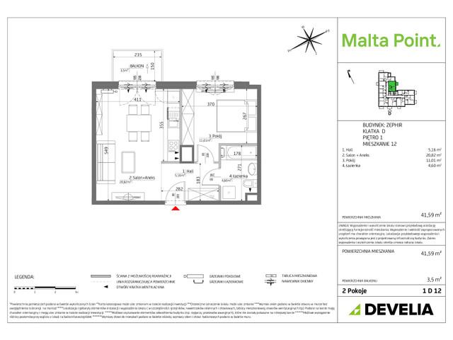 Mieszkanie w inwestycji Malta Point - Horizon i Zephir, symbol MP3-Zephir-LM-1D12 » nportal.pl