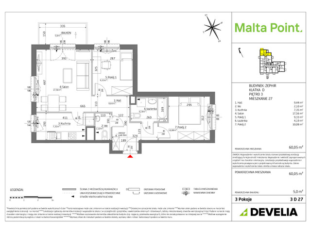 Mieszkanie w inwestycji Malta Point - Horizon i Zephir, symbol MP3-Zephir-LM-3D27 » nportal.pl