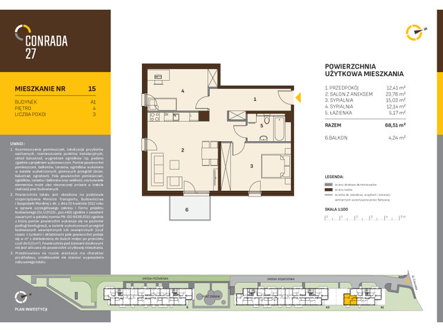 Mieszkanie w inwestycji Conrada 27, symbol C27-LM-A1-15 » nportal.pl