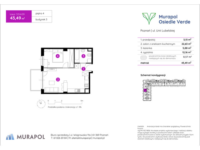 Mieszkanie w inwestycji Murapol Osiedle Verde, symbol 3.D.4.09 » nportal.pl