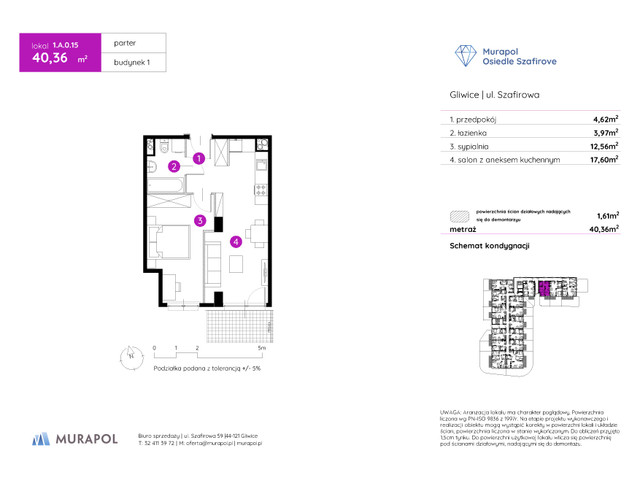 Mieszkanie w inwestycji Murapol Osiedle Szafirove, symbol 1.A.0.15 » nportal.pl