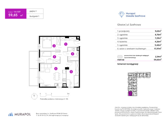 Mieszkanie w inwestycji Murapol Osiedle Szafirove, symbol 1.A.1.07 » nportal.pl