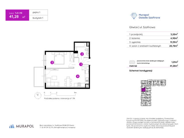 Mieszkanie w inwestycji Murapol Osiedle Szafirove, symbol 1.A.1.10 » nportal.pl