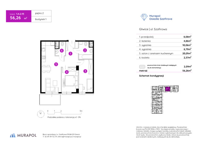 Mieszkanie w inwestycji Murapol Osiedle Szafirove, symbol 1.A.2.15 » nportal.pl