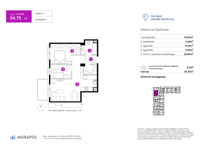 Mieszkanie w inwestycji Murapol Osiedle Szafirove, symbol 1.A.3.11 » nportal.pl
