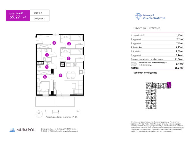 Mieszkanie w inwestycji Murapol Osiedle Szafirove, symbol 1.A.4.13 » nportal.pl
