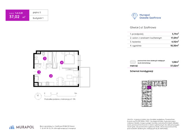Mieszkanie w inwestycji Murapol Osiedle Szafirove, symbol 1.A.5.01 » nportal.pl