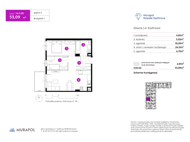 Mieszkanie w inwestycji Murapol Osiedle Szafirove, symbol 1.A.5.09 » nportal.pl