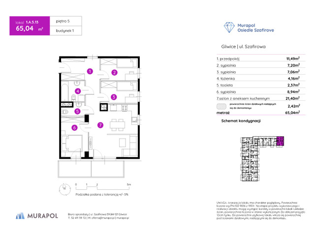 Mieszkanie w inwestycji Murapol Osiedle Szafirove, symbol 1.A.5.13 » nportal.pl