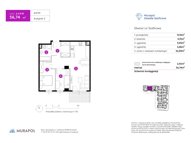 Mieszkanie w inwestycji Murapol Osiedle Szafirove, symbol 2.A.0.13 » nportal.pl
