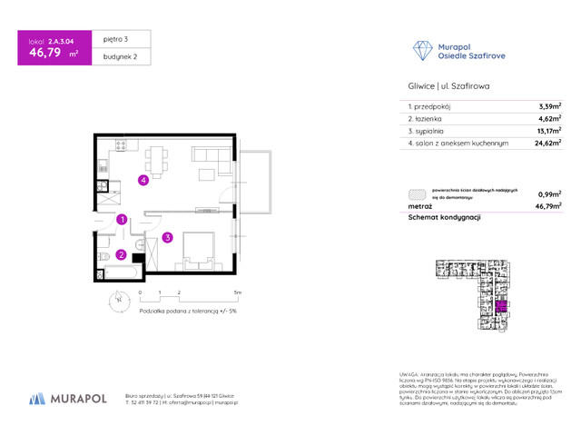 Mieszkanie w inwestycji Murapol Osiedle Szafirove, symbol 2.A.3.04 » nportal.pl