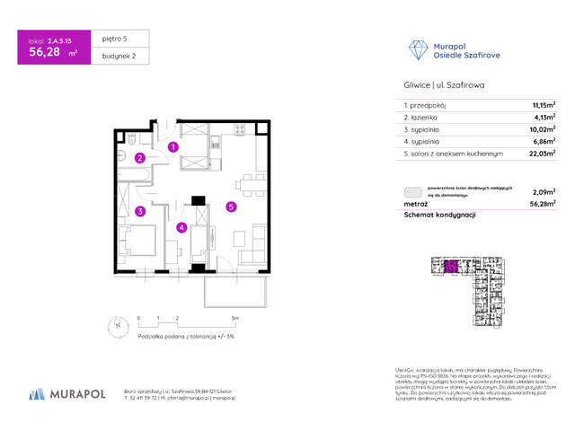 Mieszkanie w inwestycji Murapol Osiedle Szafirove, symbol 2.A.5.13 » nportal.pl
