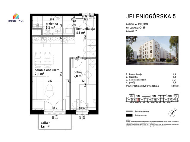 Mieszkanie w inwestycji Jeleniogórska 5, symbol C/39 » nportal.pl