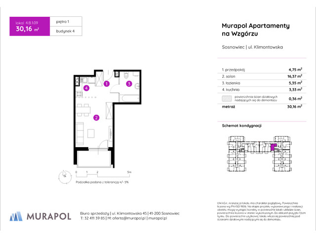 Mieszkanie w inwestycji Murapol Apartamenty Na Wzgórzu, symbol 4.B.1.09 » nportal.pl