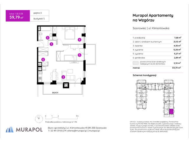 Mieszkanie w inwestycji Murapol Apartamenty Na Wzgórzu, symbol 5.B.3.08 » nportal.pl