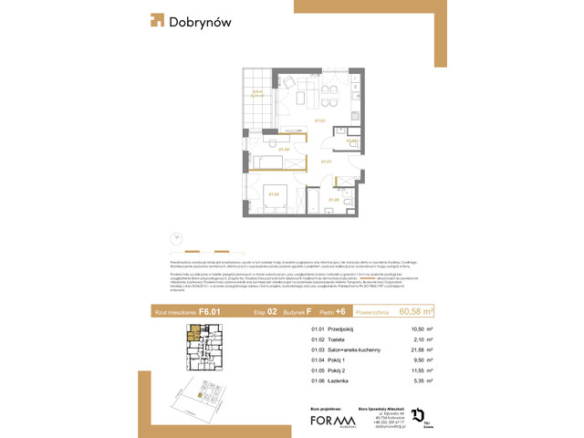 Mieszkanie w inwestycji DOBRYNÓW, symbol F6.01 » nportal.pl