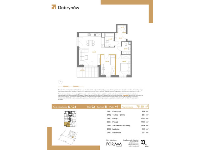Mieszkanie w inwestycji DOBRYNÓW, symbol D7.04 » nportal.pl