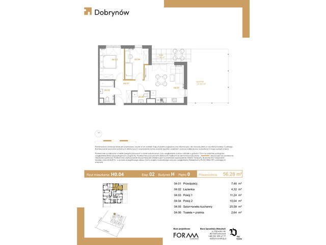 Mieszkanie w inwestycji DOBRYNÓW, symbol H0.04 » nportal.pl