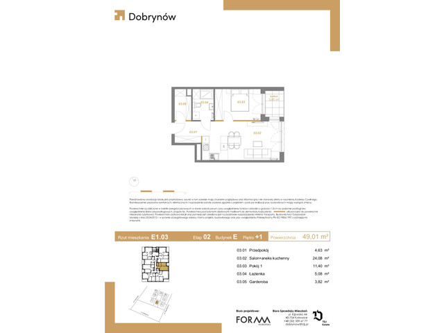 Mieszkanie w inwestycji DOBRYNÓW, symbol E1.03 » nportal.pl