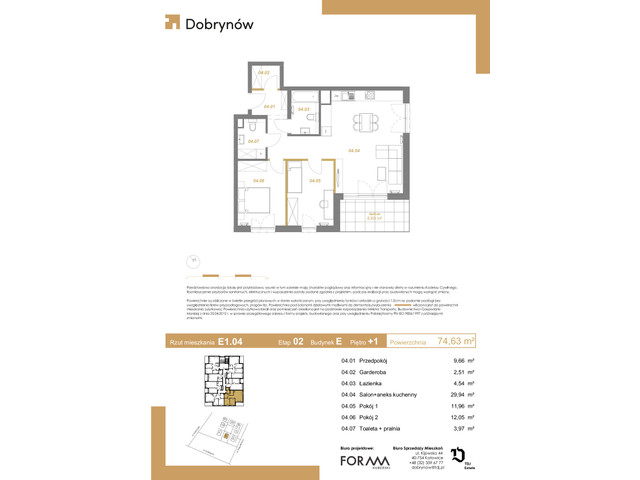 Mieszkanie w inwestycji DOBRYNÓW, symbol E1.04 » nportal.pl