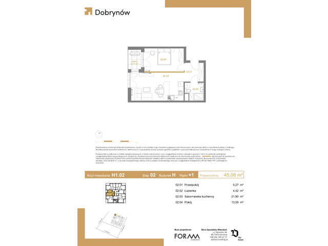 Mieszkanie w inwestycji DOBRYNÓW, symbol H1.02 » nportal.pl