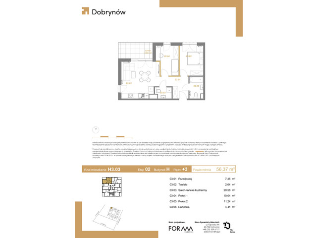 Mieszkanie w inwestycji DOBRYNÓW, symbol H3.03 » nportal.pl