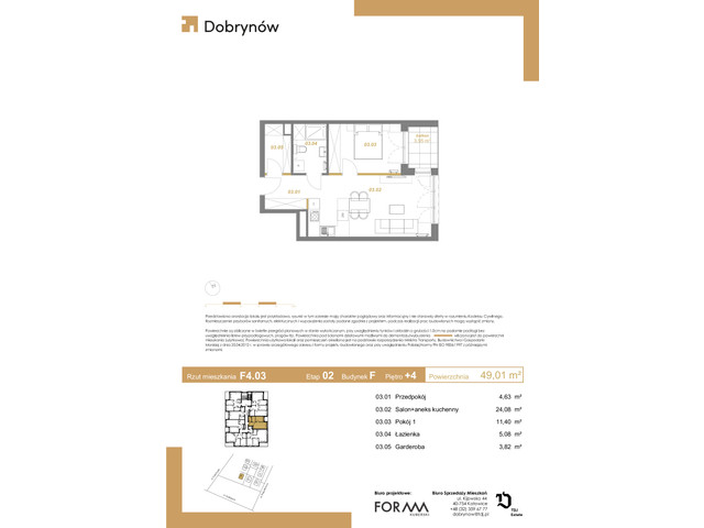 Mieszkanie w inwestycji DOBRYNÓW, symbol F4.03 » nportal.pl