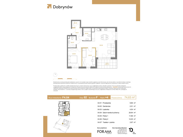 Mieszkanie w inwestycji DOBRYNÓW, symbol F4.04 » nportal.pl