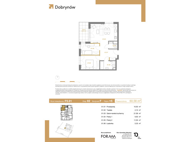 Mieszkanie w inwestycji DOBRYNÓW, symbol F5.01 » nportal.pl