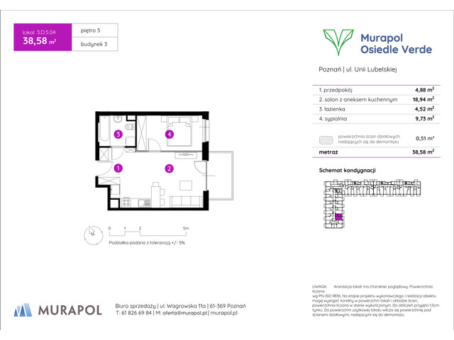 Mieszkanie w inwestycji Murapol Osiedle Verde, symbol 3.D.5.04 » nportal.pl